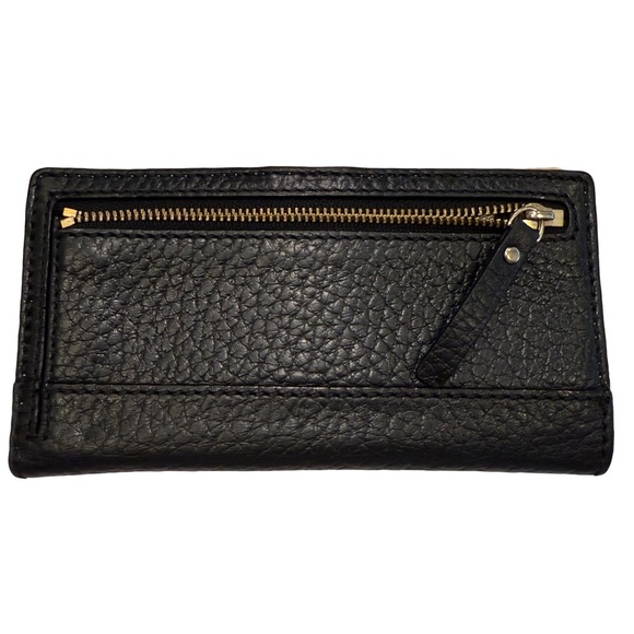 Kate Spade Women’s Bi-fold Long Wallet Black Pebble Leather Excellent! - Picture 2 of 15